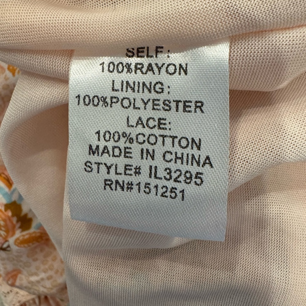 In Bloom Peach and Coral Patterned Blouse - Picture 10 of 11